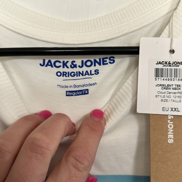NWT Jack & Jones White out of nothing tee men’s EU XXL - Picture 4 of 4